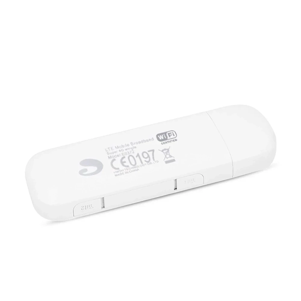 Unlocked White E8372h-153 4G LTE 150Mbps USB Modem Dongle Wifi Router Support 2 Pcs Antennas Port