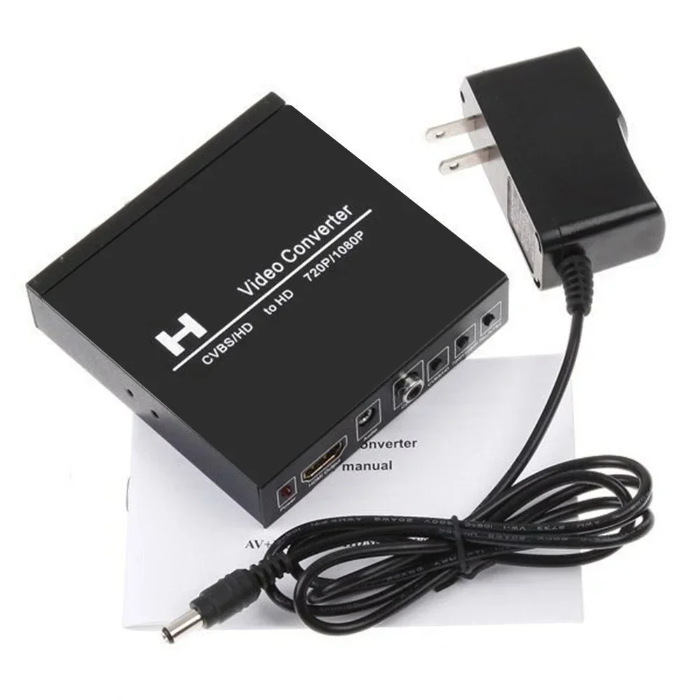 Full HD 1080P CVBS AV + HDMI to HDMI Audio Video Converter Adapter for PS3 PS4 PS5 Xbox DVD Laptop PC To TV Monitor Projector