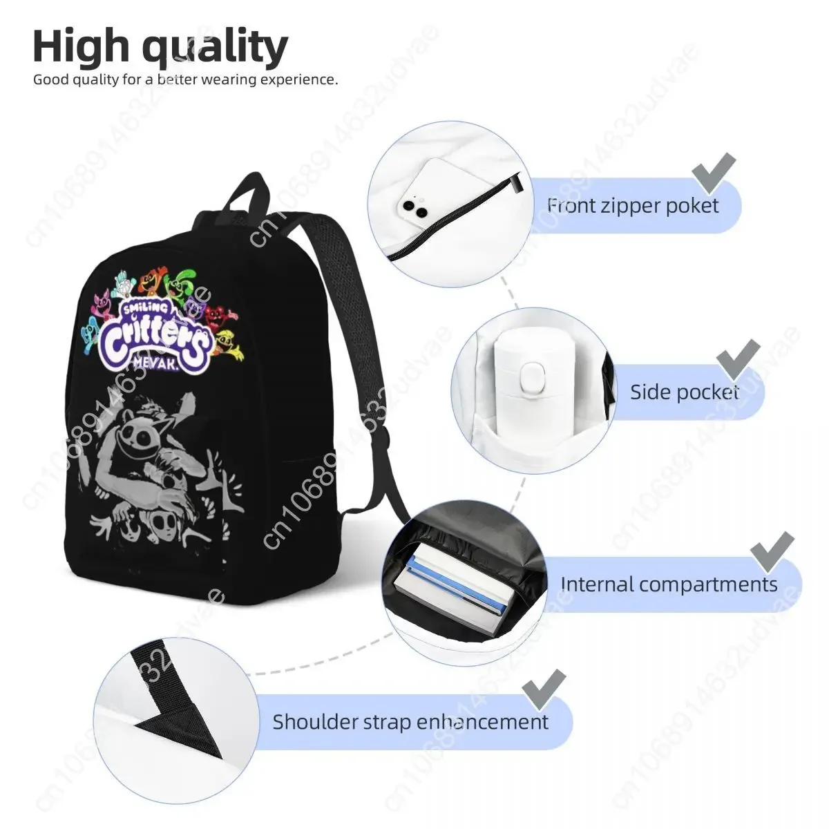 Smiling Critters And MevaK バックパック メンズ レディース 高校生 ビジネス デイパック Catnap ラップトップ コンピューター ショルダーバッグ ポケット付き