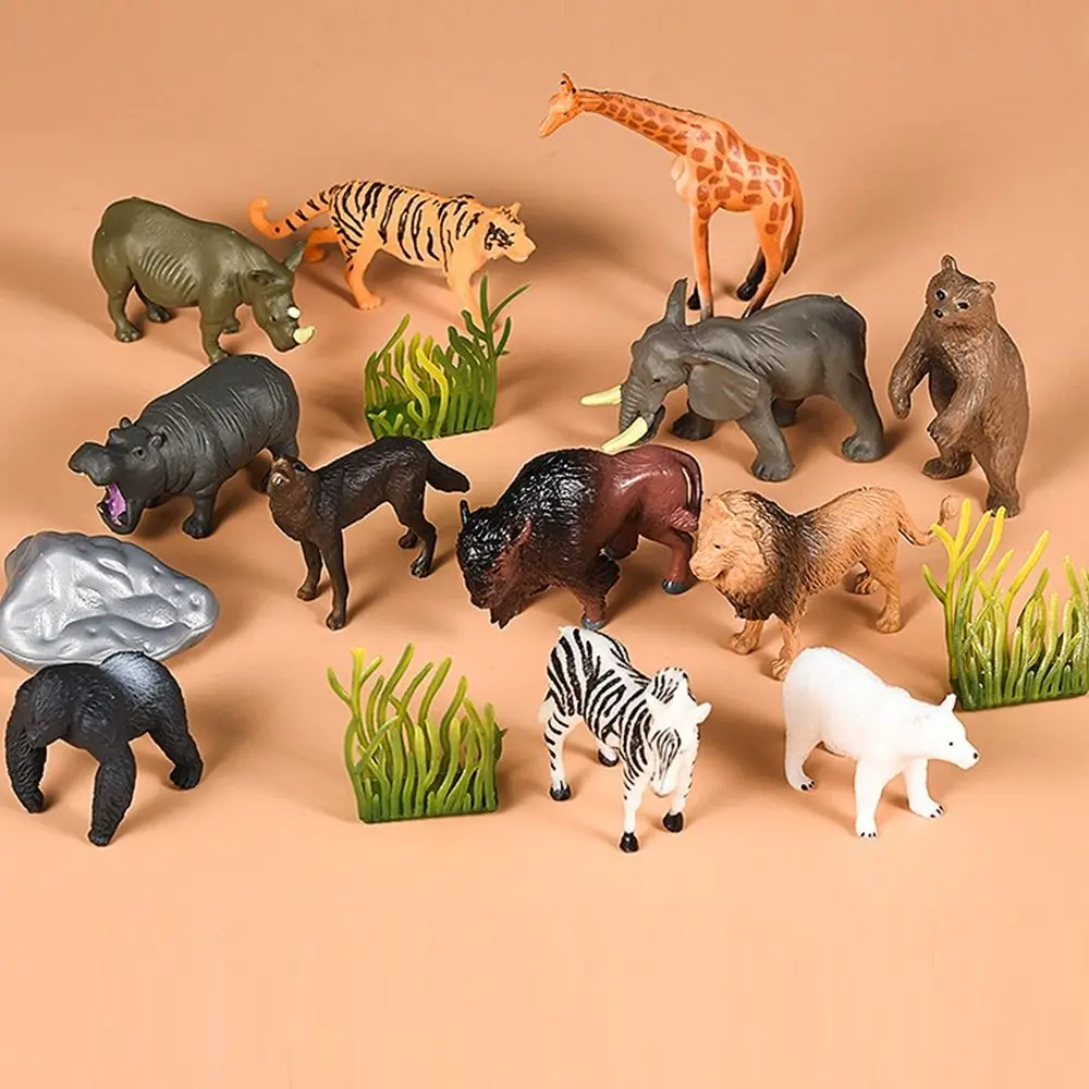 12PCS Mini Simulation Animal Figurines​ PVC Multicolor Mini Dinosaur Action Figure Preschool Educational Realistic Model