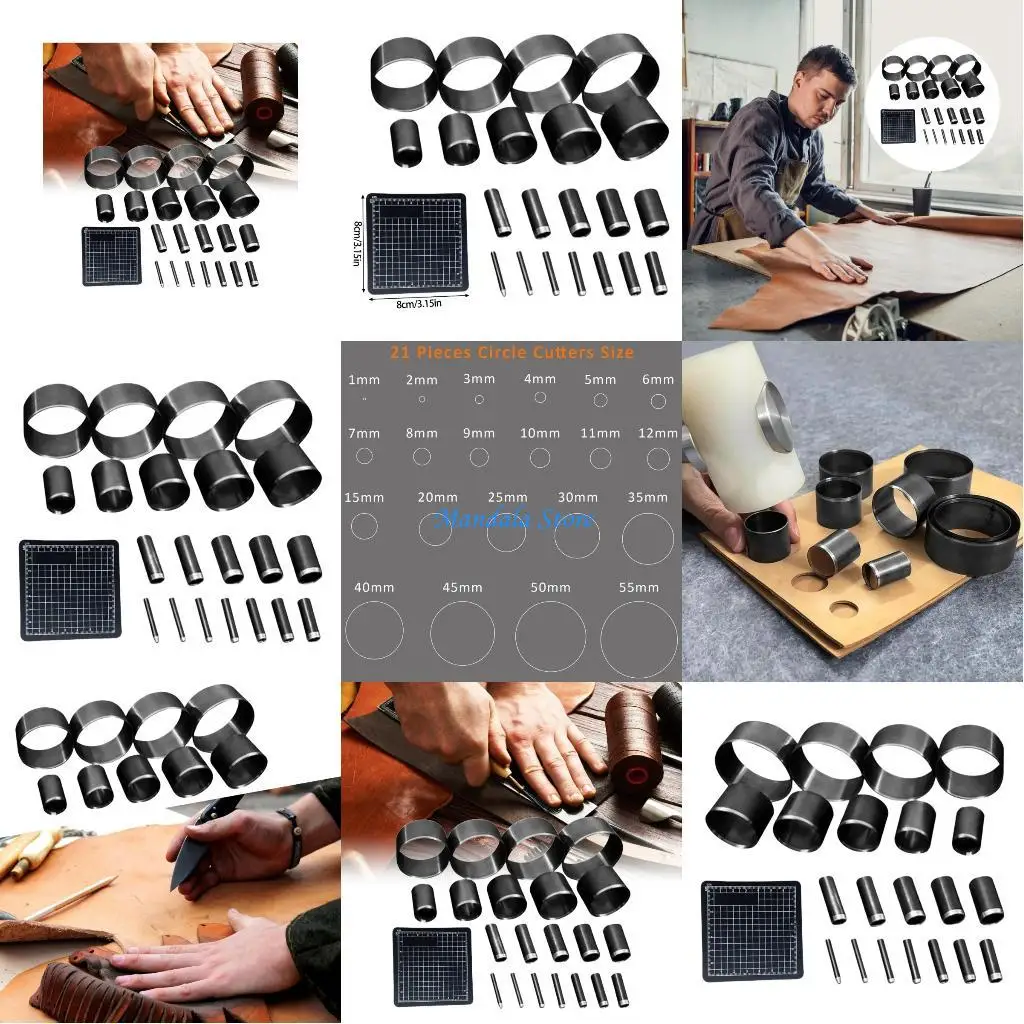 

U2JC Leather Crafting Tool Set Ergonomic Designs With Container for Artistics