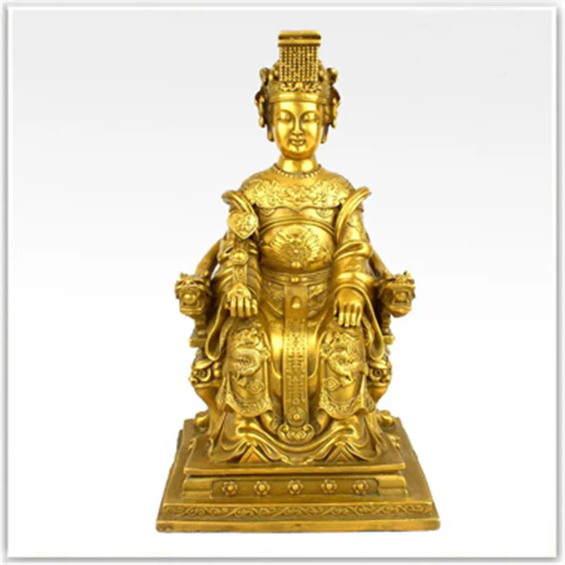 , Mazu Bodhisattva , Queen Mother's Brass Buddha Statue, Decorative Craft