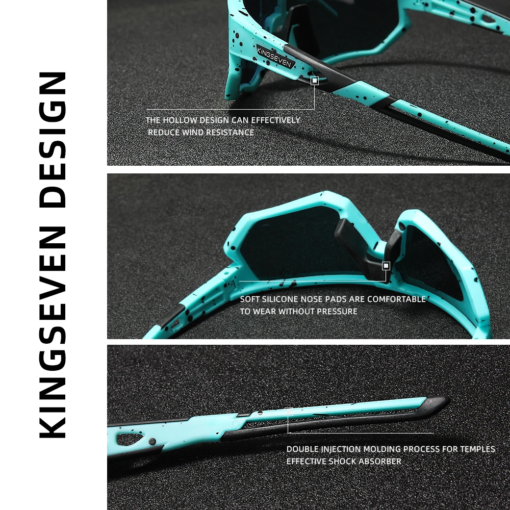 KINGSEVEN nowe okulary rowerowe mężczyźni sport kobiety okulary rowerowe Mtb UV400 spolaryzowane okulary ochronne wędkarskie Outdoor