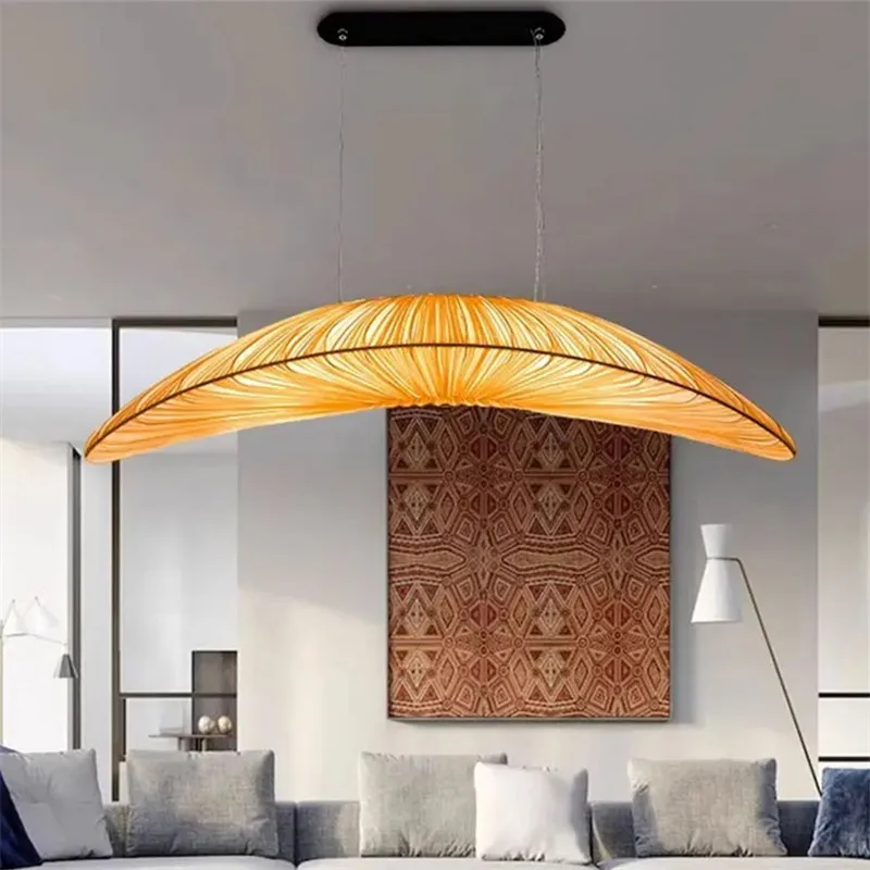 Creative large fabric pendant light Sailboat dining hall Hang Lamp Designer Living Room Bedroom Decor Luxury vintage arch lamp