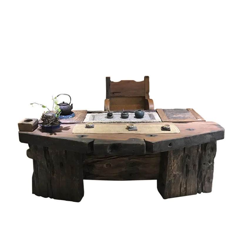 Tea table, solid wood chair combination Kung fu quality brewing coffee table, boat wood