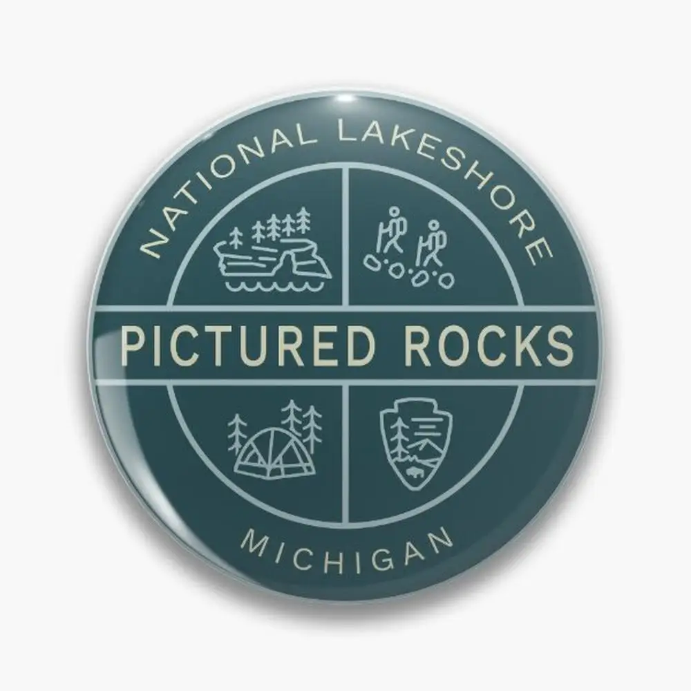 Pictured Rocks National Lakeshore Heraldic Logo Pin Buttons Brooches  Jewelry Accessory Customize Brooch Fashion Lapel Badges