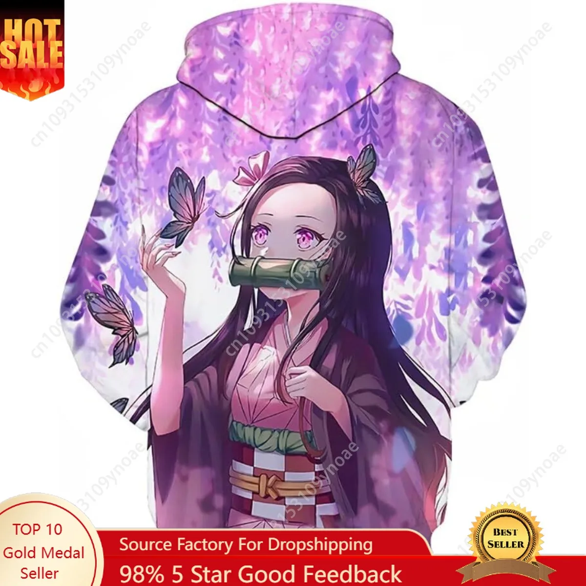 Kamado Nezuko Cartoon Anime Hoodie Men Women 3D Printed Cotton Hooded Sweatshirt Pullover Tops Outerwear Long Sleeve Hoodies