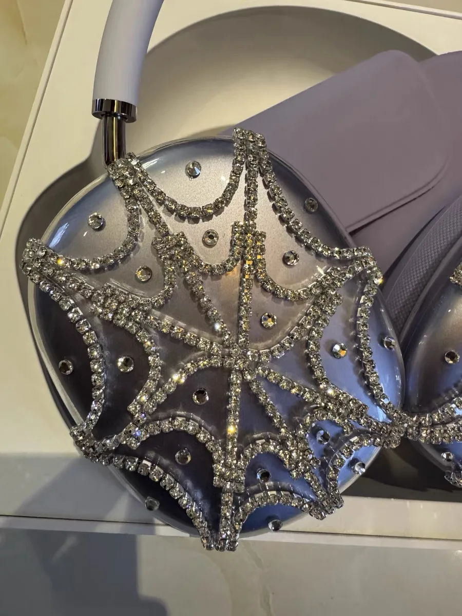 Adecuado para airpodsmax Diamond Flash Series cubierta protectora de red con cuentas que caen la lluvia