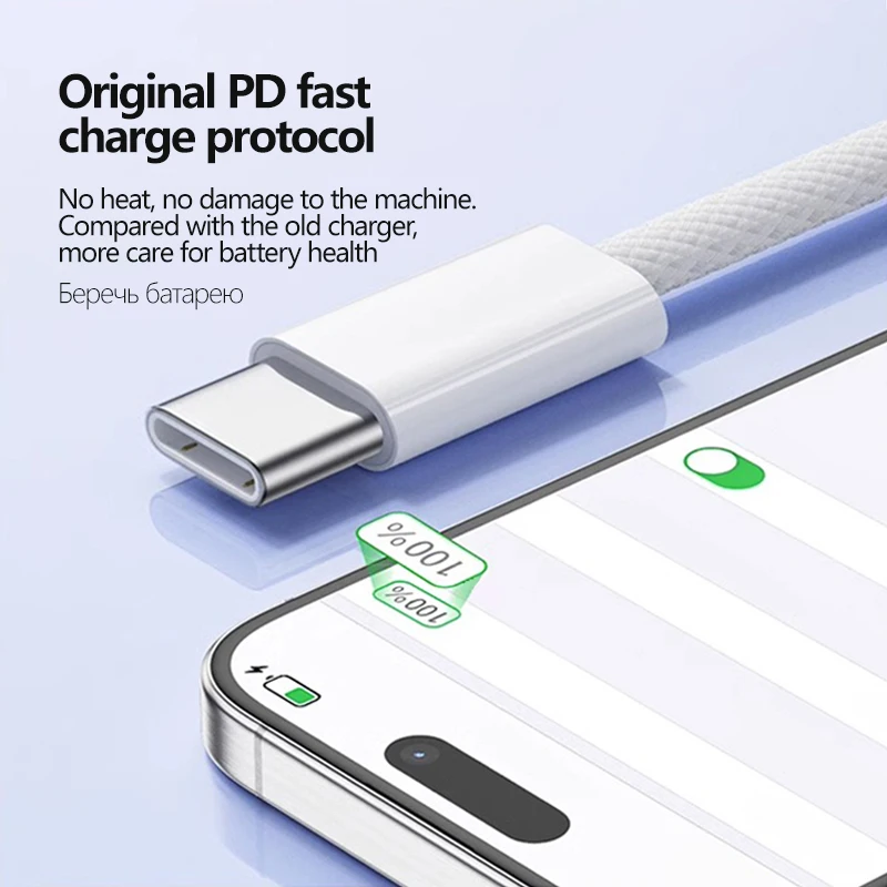 PD 35W USB C Phone Charger For Apple iPhone 15 Pro Max Fast Charging Type C Cable For iPhone 15 Plus Xiaomi Samsung Accessories - náhled 4