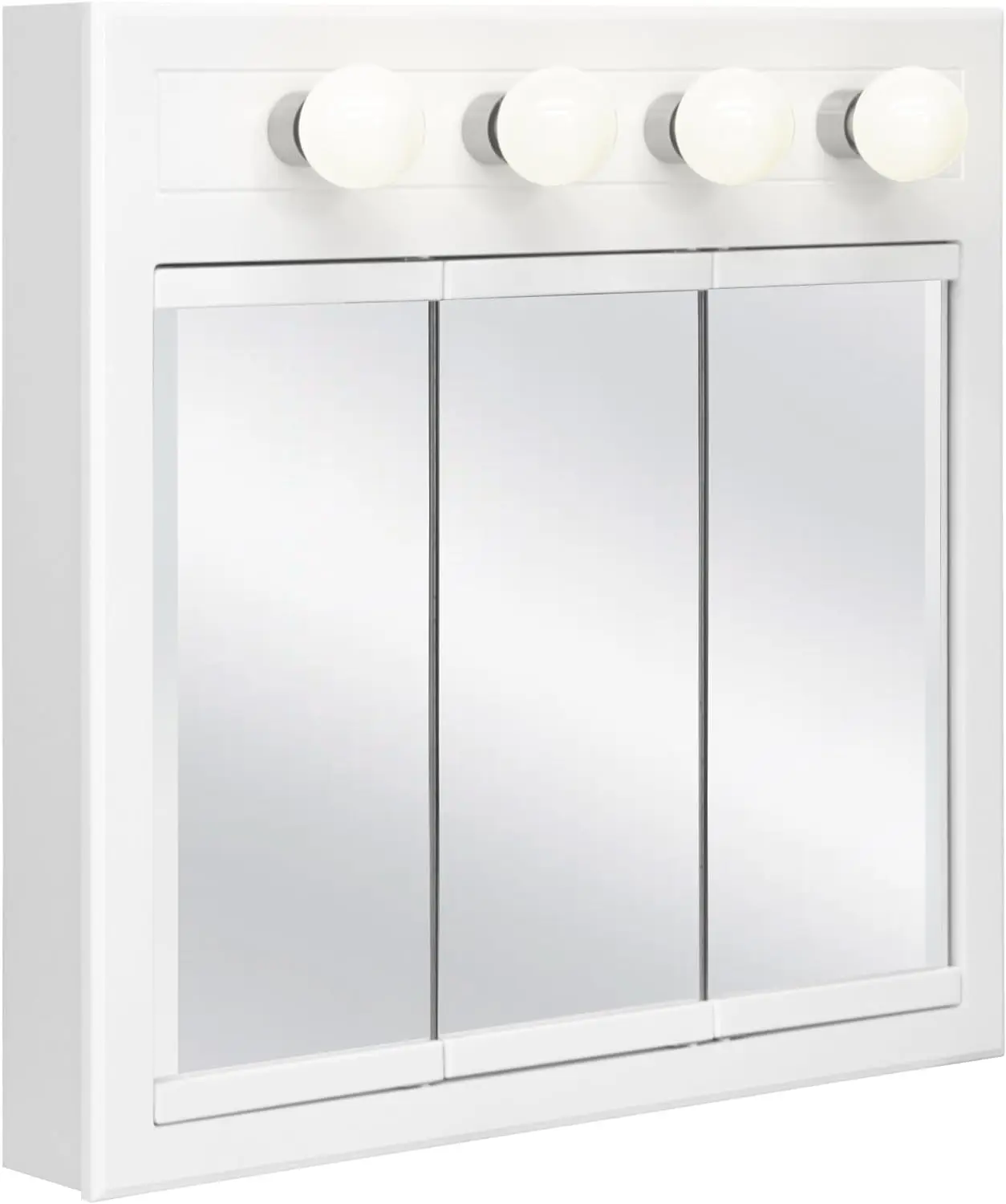 Design House 532382-WHT Concord Medicine 4-light Durable White Frame Bathroom Wall Cabinet w/Mirrored Doors, 30-Inch