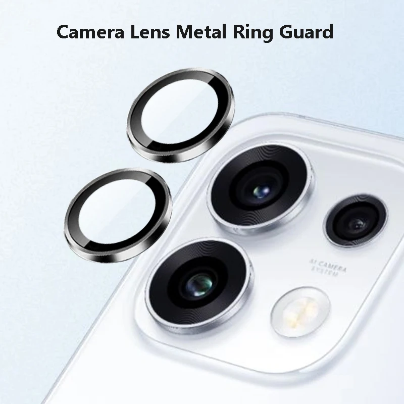 For Oppo Reno16 Pro F FS Reno16c Reno16F 5G Ultra Clear Camera Lens Protector Cover Metal Ring Tempered Glass Film Cap