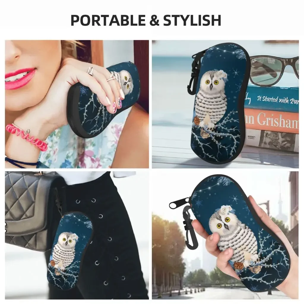 Owl cute glasses case sunglasses bag travel print soft shell male and female animal owl storage glasses case