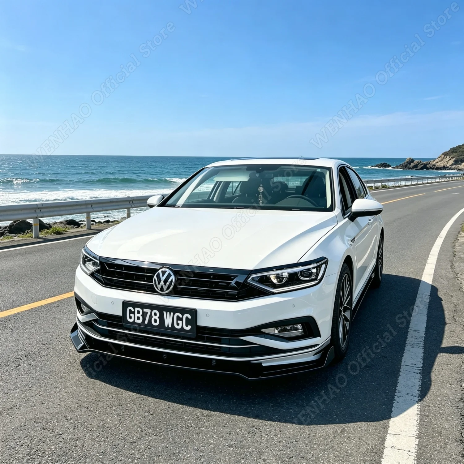 3Pcs ABS Gloss Black Car Front Bumper Lip Splitter For VW Passat B8 Sedan Variant Alltrack Facelift 2019-2023 Bodykit Tuning - view 2