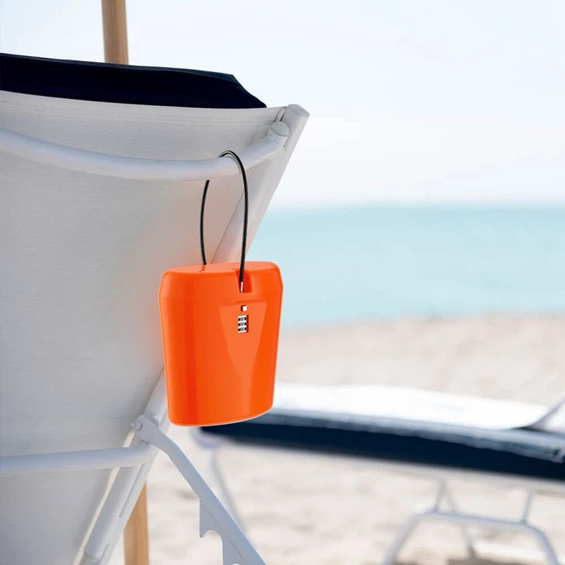 Portable Safe Case 3-Digit Combination Lock With Rope Outdoor Camp Hiking Sports  Security Storage Box