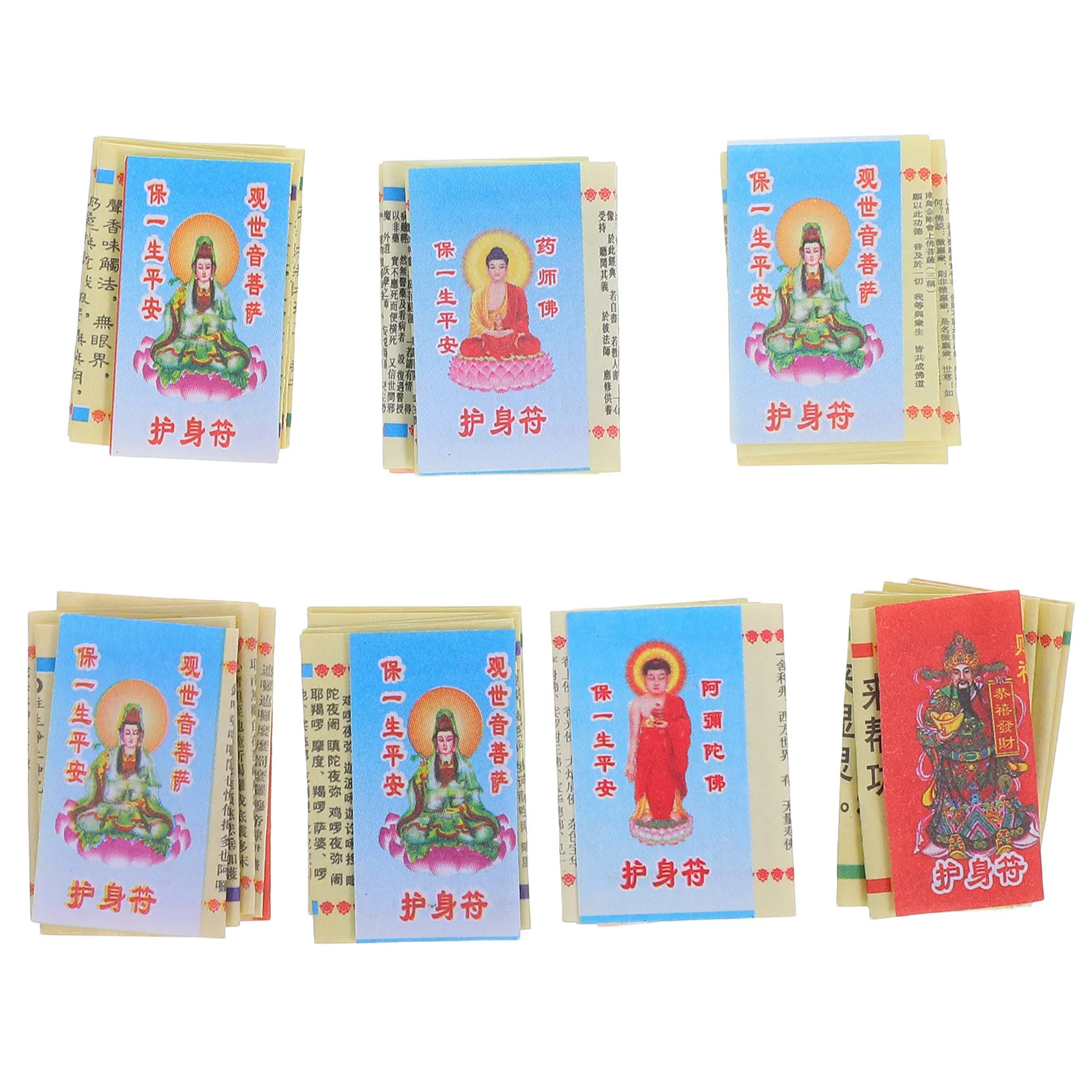 7Pcs Miniature Sacred Paper Micro Buddhist Decoration Tiny Spiritual Text Compact Religious Display for Altar Meditation