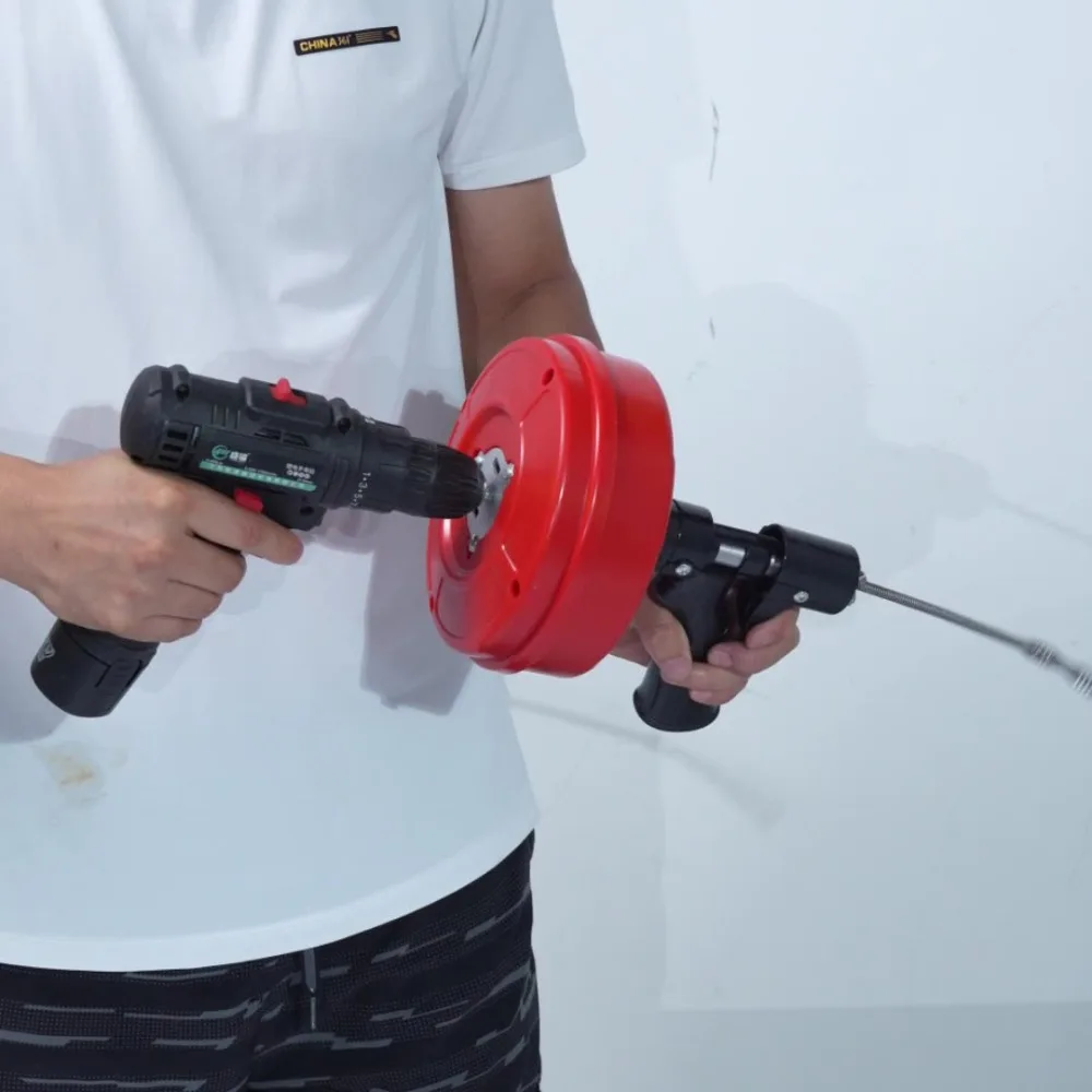 Professional Drain Snake Auger Manual/Electric Flexible Plumbing Pipe Dredging Machine 5-10m Length Quickly Drain Clog Remover