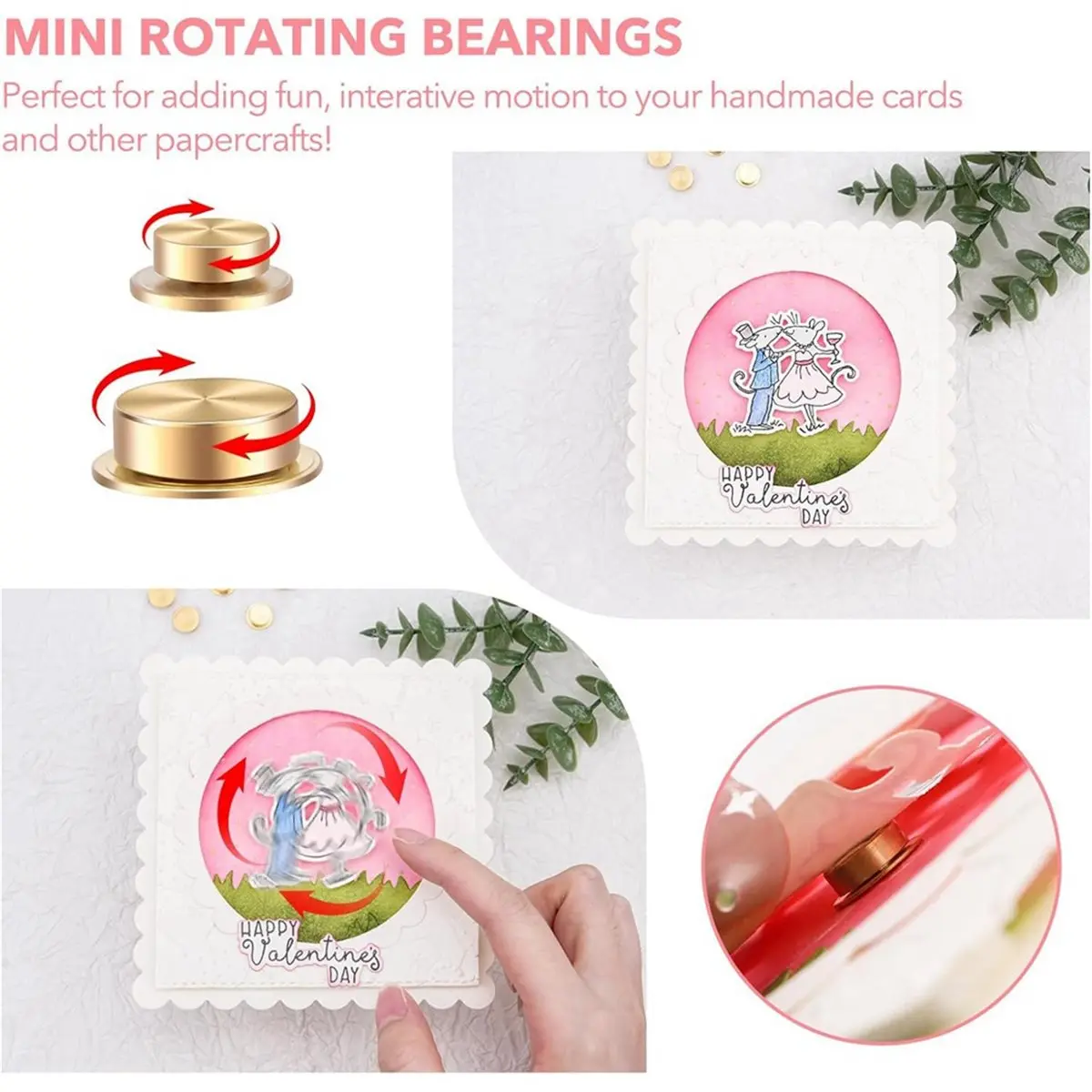 2026 New 30pcs Mini Metal Rotating Bearings for DIY Handmade Crafts Paper Cards Scrapbooking Cards Rotation Mechanism Spinner B