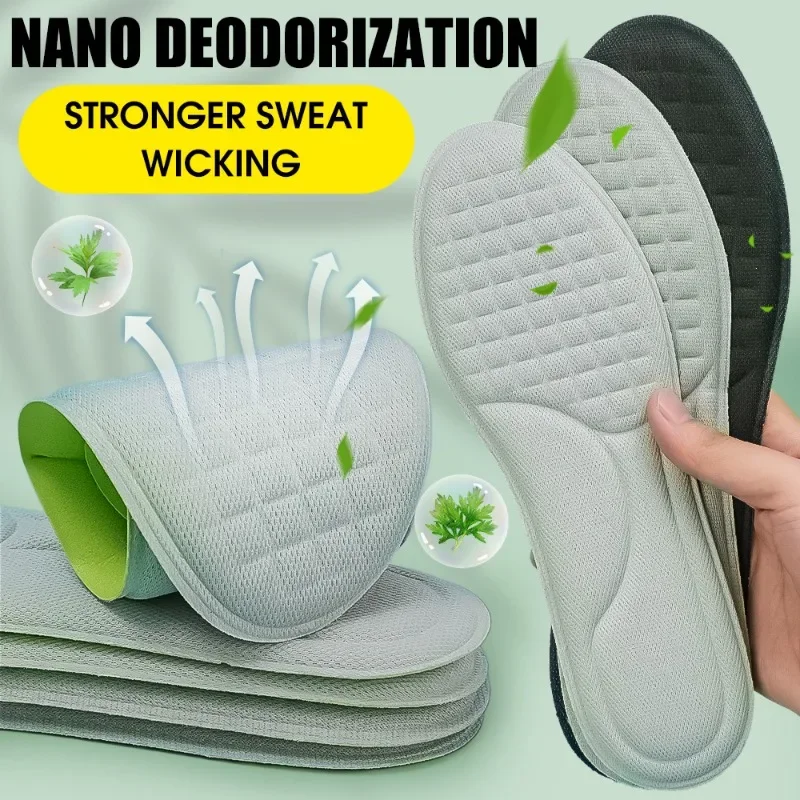 Nuevas plantillas ortopédicas de espuma viscoelástica para zapatos deportivos absorben el sudor suave antibacteriano hombres mujeres Unisex accesorios de zapatos suaves