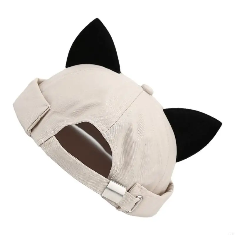 C71F الفتيات المراهقين القط الأذن قبعة امرأة قبعة صغيرة قابل للتعديل حجم الرأس امرأة المراهقين الربيع Sunproof عادي بلوفر ملون #3