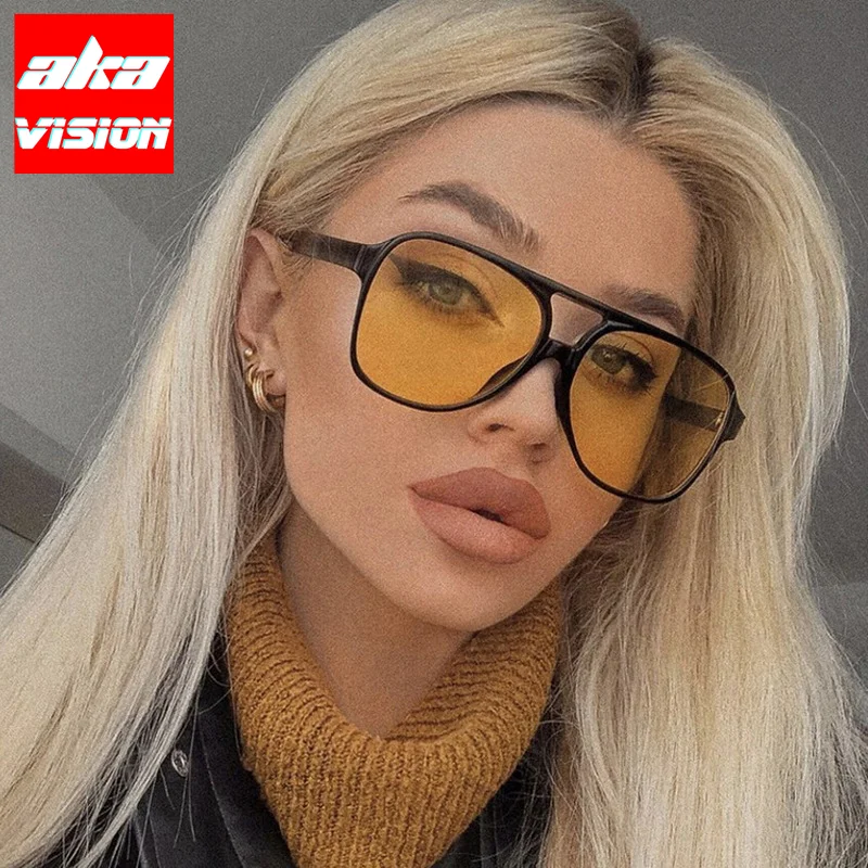 

AKA VISION 2022 Sunglasses Women Oval Eyewear Women/Men Vintage Brand Designer Glasses Women Retro Party Female Eyewear UV400