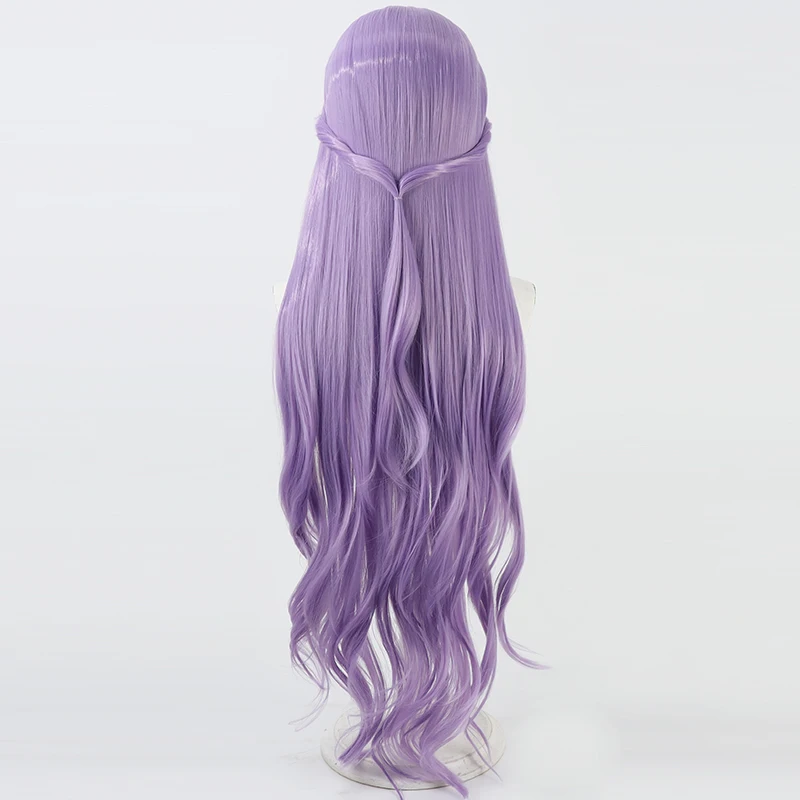 Synthetic Hair Fuurin Asumi Cosplay Wigs Futari wa Pretty Cure Cure Earth 100cm Long Wavy Light Purple Wig Heat Resistant