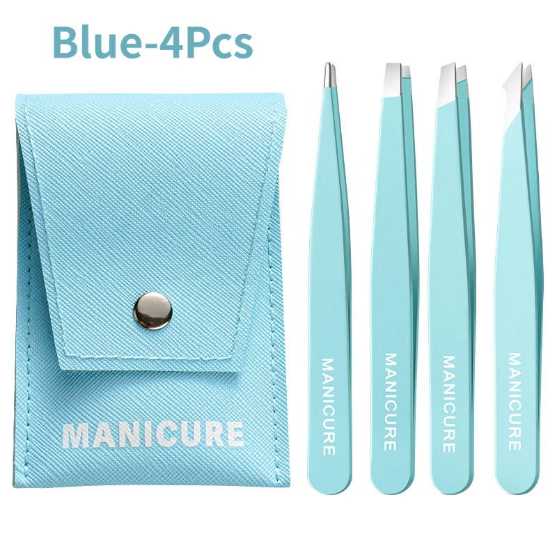 Eyebrow Tweezer Colorful Hair Beauty Fine Hairs Puller Stainless Steel Slanted Eye Brow Clips Removal Makeup Tools