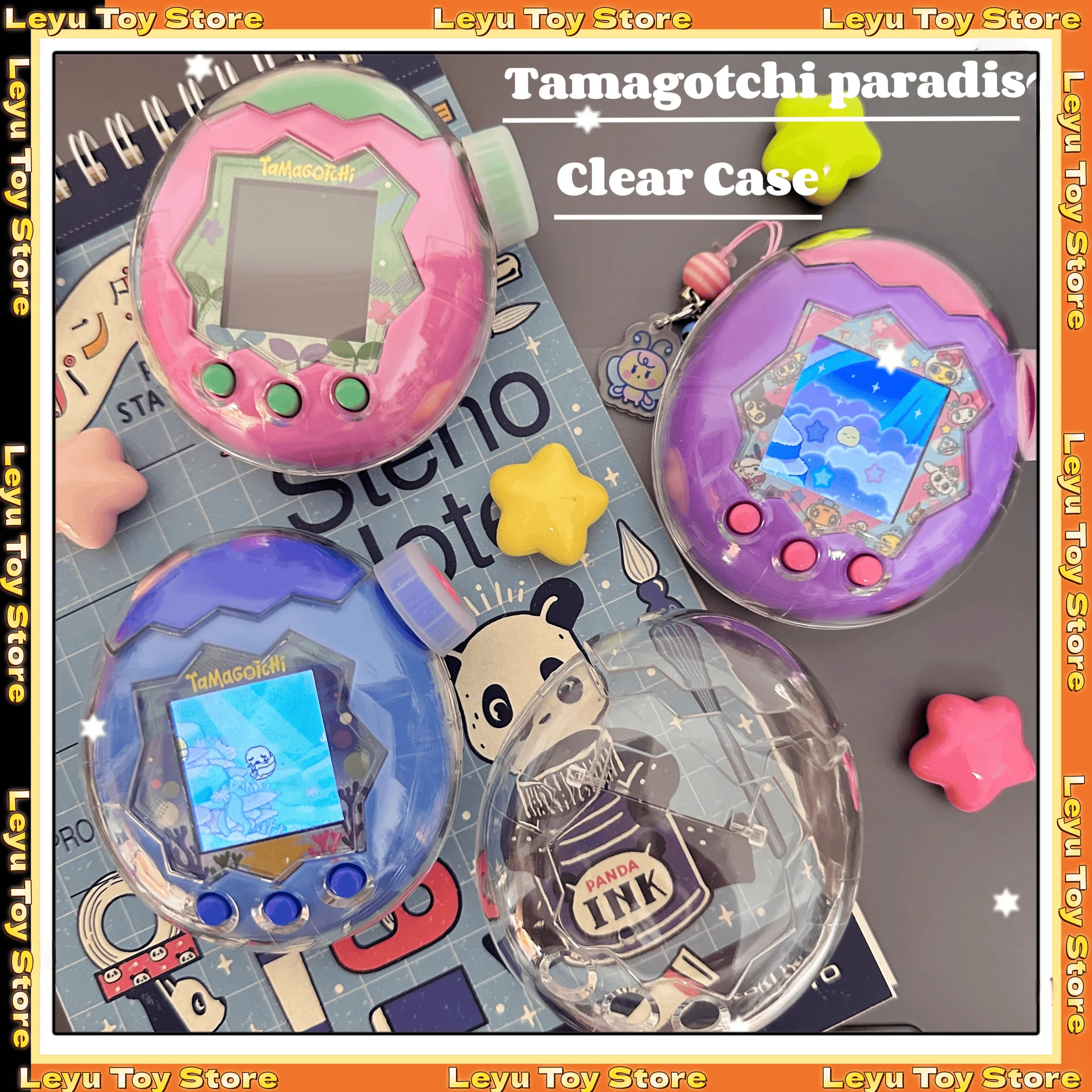 

Tamagotchi Paradise Case Cover Transparent Acrylic with Soft Hard Shell Protective Random Rotating Cap Toy Accessory In Stock