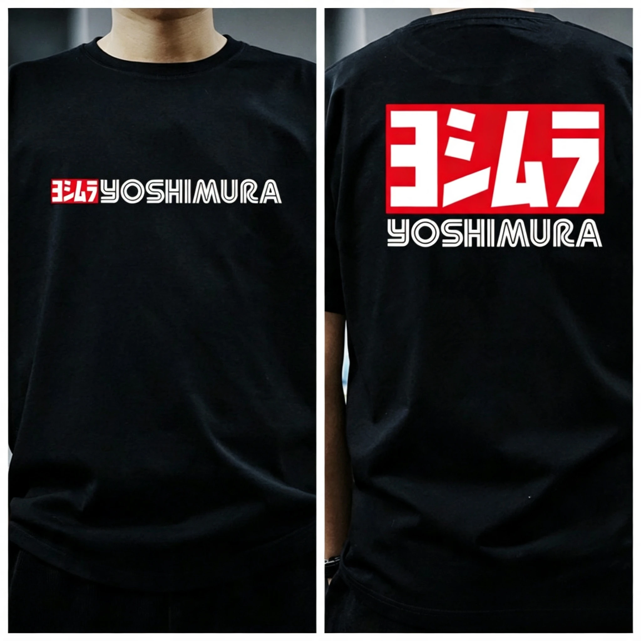 Summer Fashion New Japanese Modified Motorcycle Yoshimura Exhaust Heavyweight Pure Cotton Men's and Women's T-Shirt