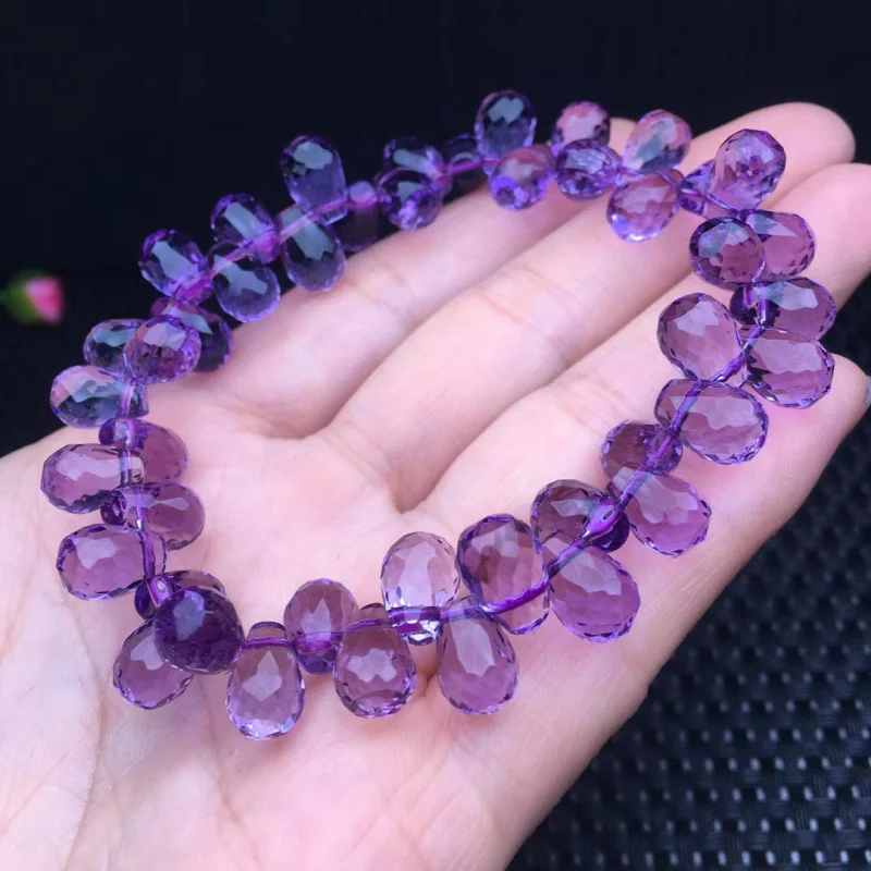 Natural Citrine Faceted Drop Bracelet Ametrine Net Body Cutting Fashion NewDIYUruguay Purple