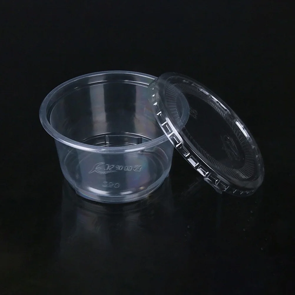 50pcs Disposable Plastic Pudding Cups With Lids Dessert Containers Cake Yogurt Ice Cream Bowls Takeout Packaging Disposable