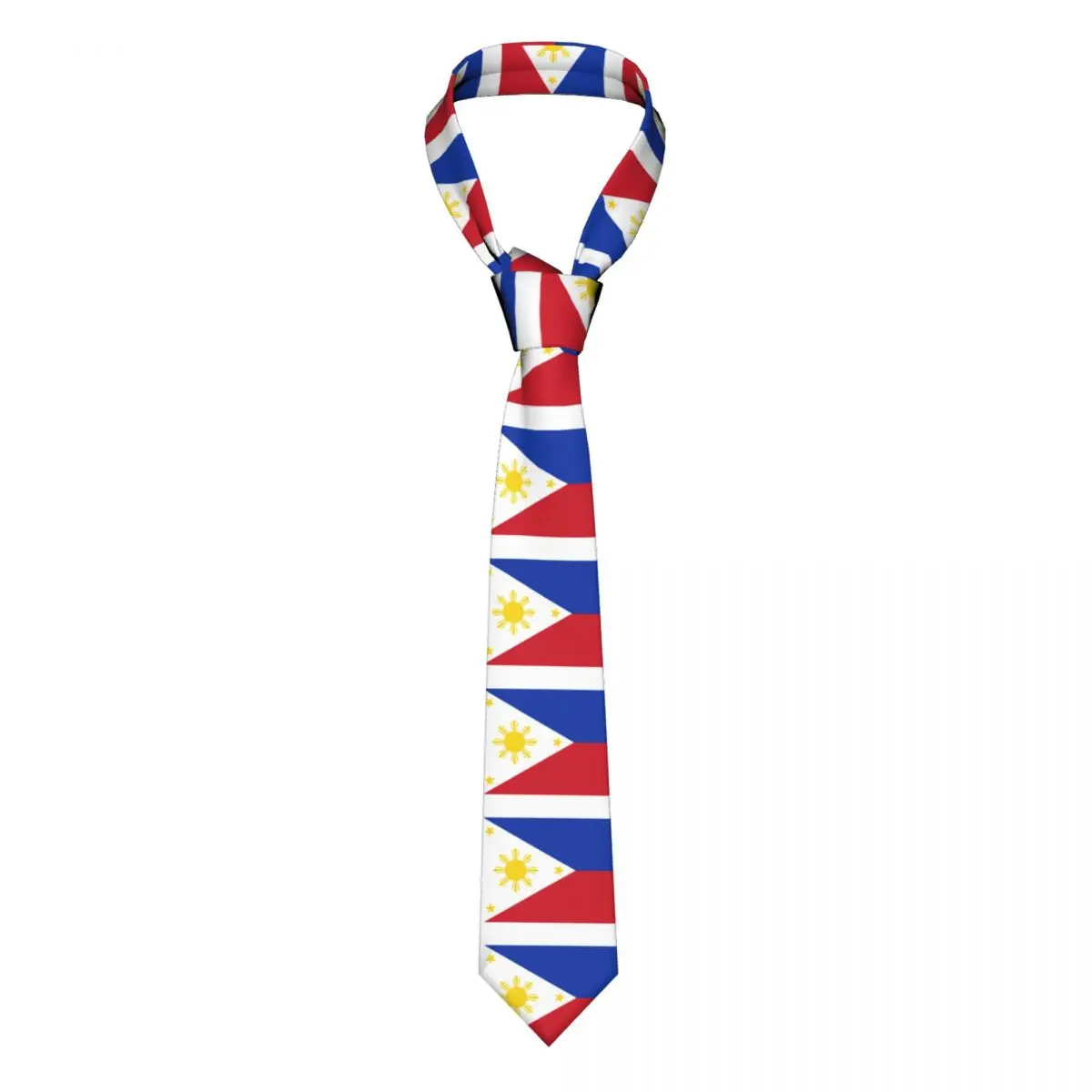 Philippines Flag Necktie Men Slim Polyester 8 cm Narrow Neck Ties for Mens Daily Wear Cravat Cosplay Props