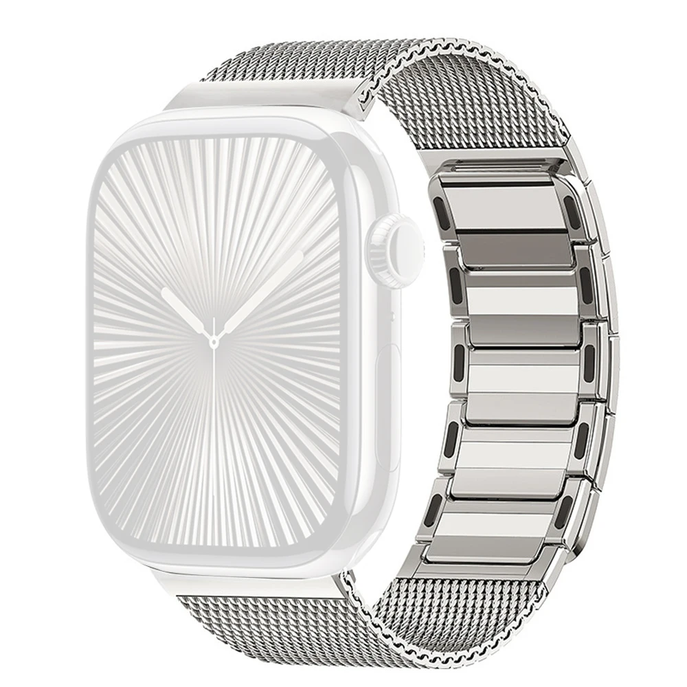 

Stainless Steel Band for Apple Watch Series 10 Ultra 9 8 7 SE 6 5 4 3 2 1 46mm 49mm 45mm 44mm 42mm Braided Magnetic Watch Strap
