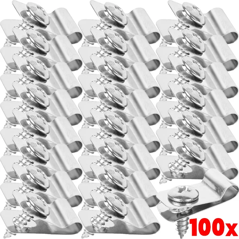 Metal Livestock Fence Clips Agricultural Fencing Fastener Clip U-Type Metal Screw Clips Fencing Wire Management Harness Tool