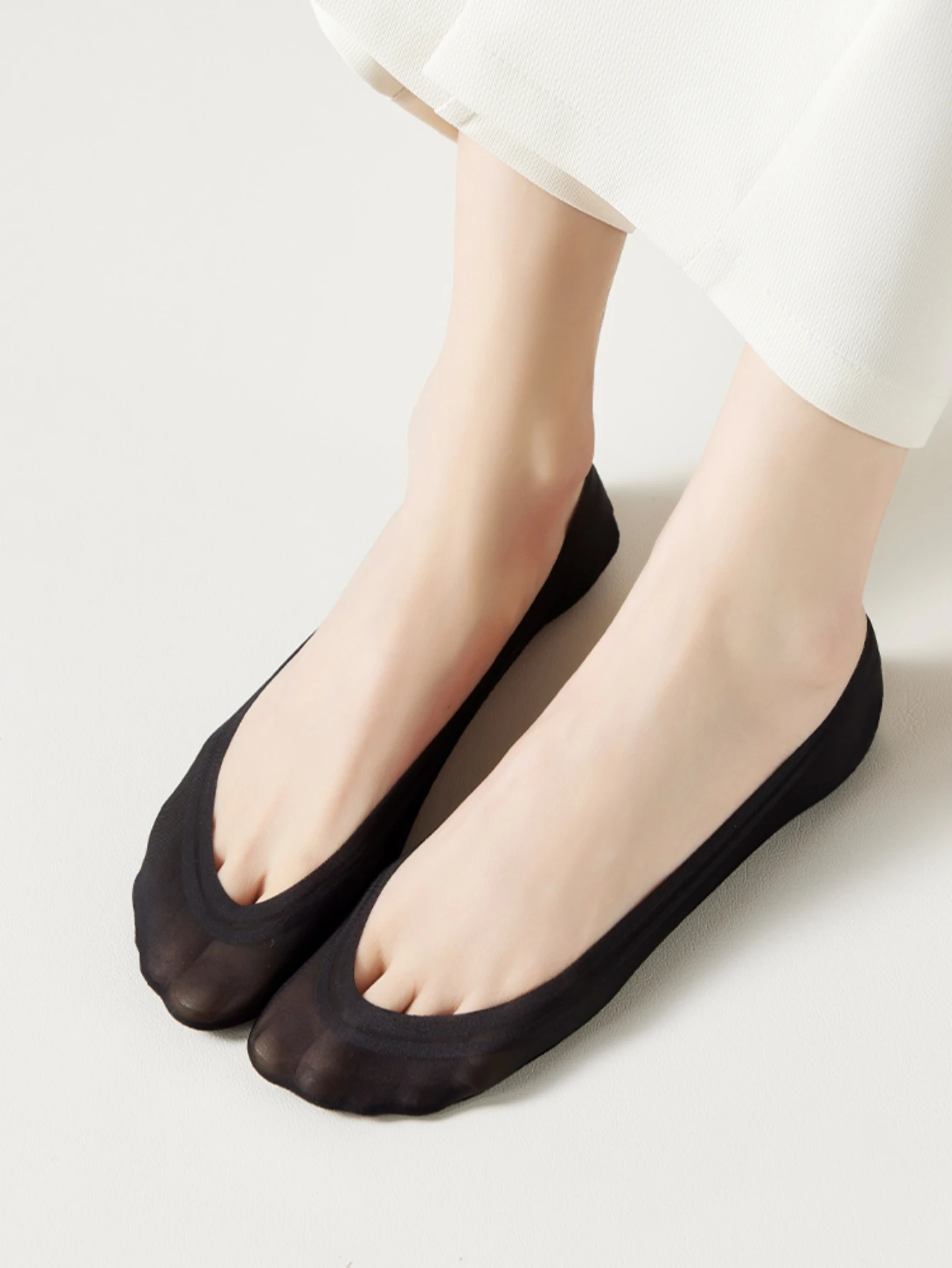 3/5/10 Paar, ultradünne Damen-Bootsocken, knöchelhohe, unsichtbare Socken, rutschfeste Silikon-Sohlen, um ein Verrutschen der Ferse zu verhindern. – Detail 6