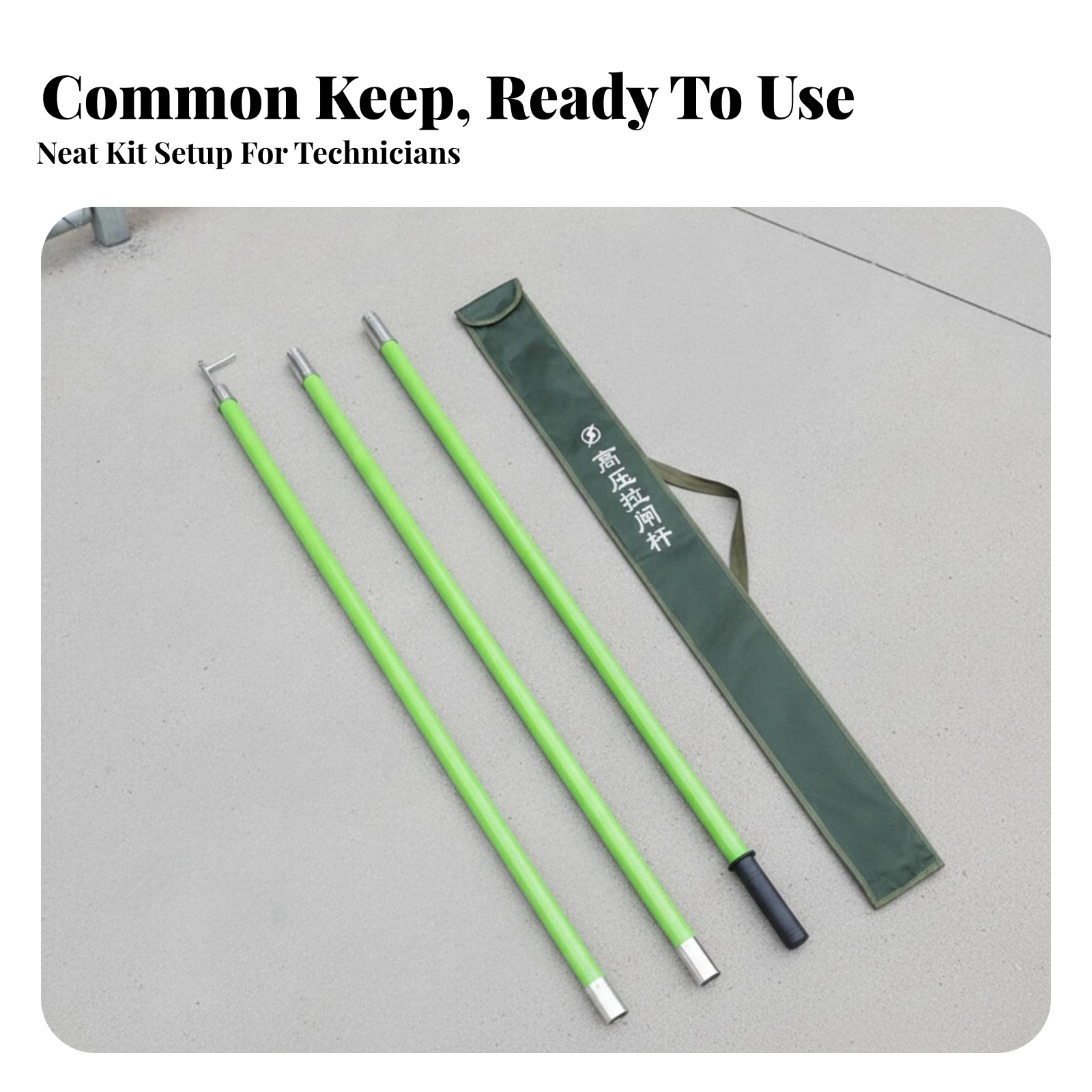 Insulated Operating Pole with T-Head High-Voltage Hot Stick Tool Portable for Electricians, Electrical Switching