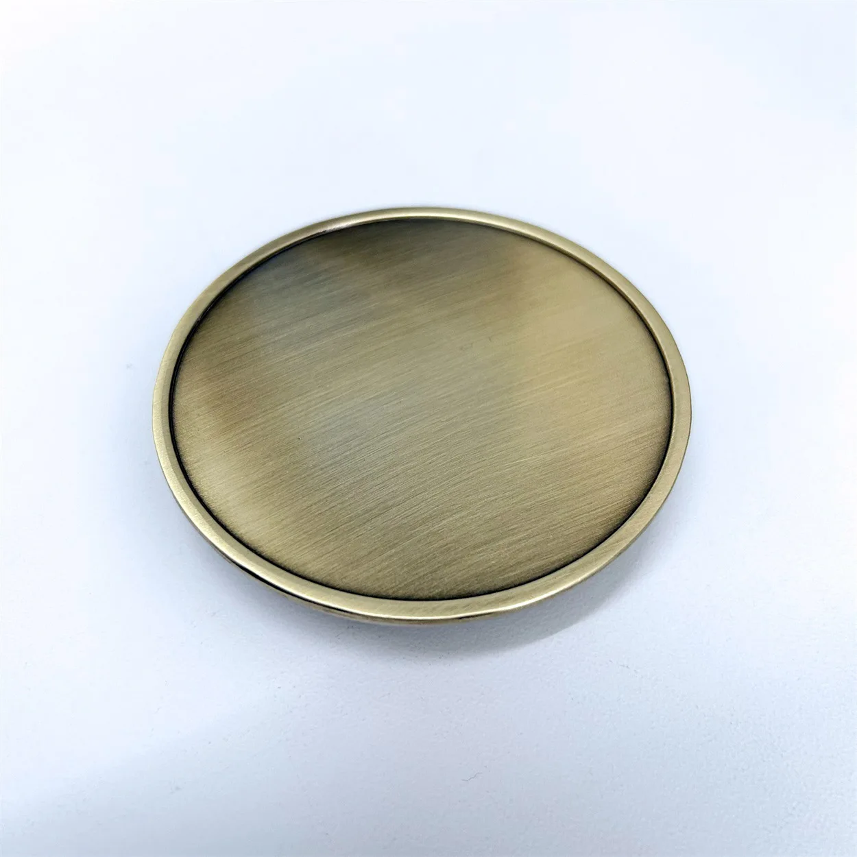 Antique Bronze Plated Total Flat Round Custom Blank Belt Buckle for Engraving BUCKLE-BL006AB