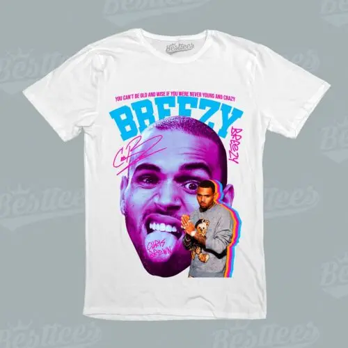 CHRIS BROWN BREEZY American POP HIP-HOP R&B Music Singer Artist Band Tee T-shirt