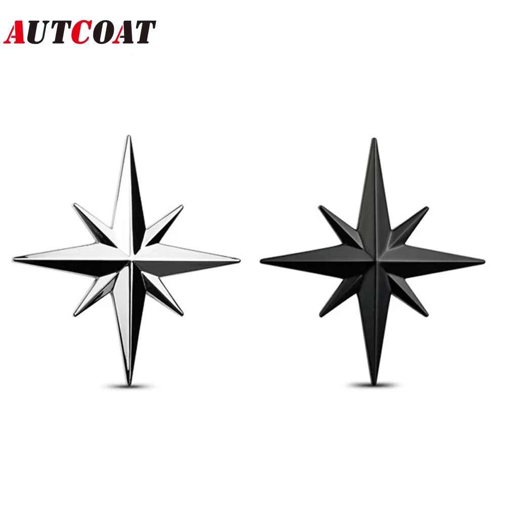 1Pcs Car Metal Badge Emblem 3D Guide Star Car Trunk Auto Logo Adhesive Decal Sticker For Most Cars