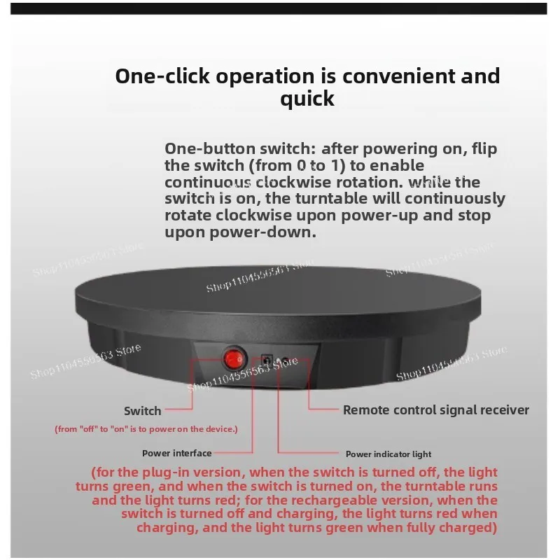 42CM 360° Electric Turntable - Professional Remote-Controlled Stand for 3D Scanning & Product Shooting