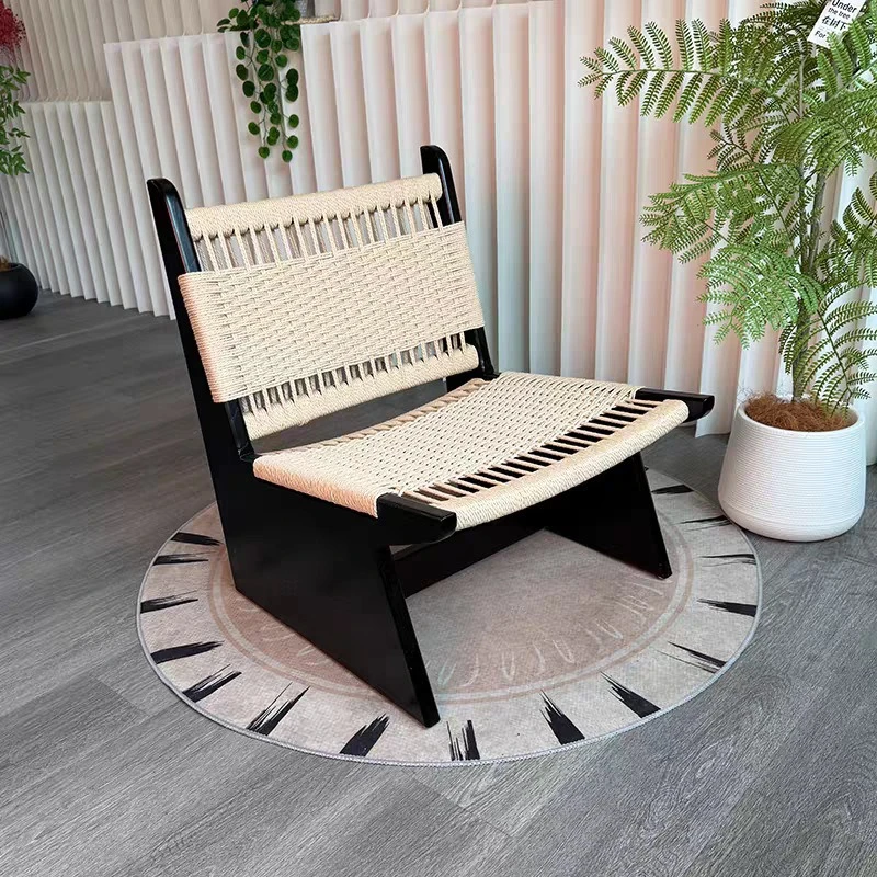 Rope sofa chair B & B hotel living room ash wood single chair