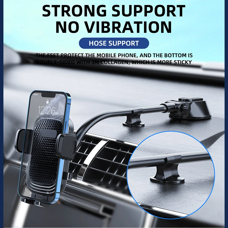 

Flexible Long Arm Car Phone Holder Car Windshield/Dashboard Suction Cup Phone Bracket Universal Cellphone Stand for 50-90mm