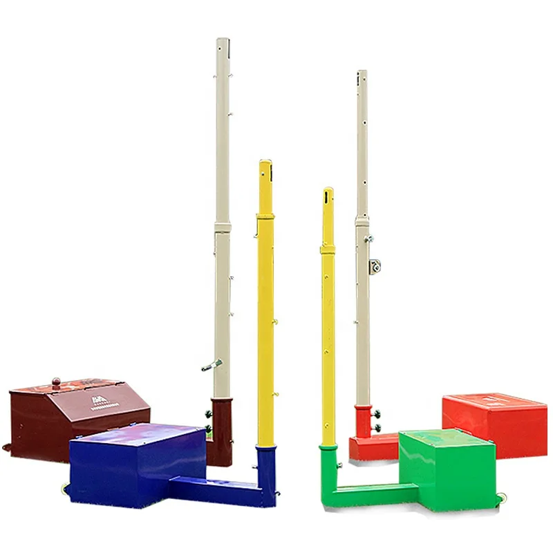 

Galvanized Steel Volleyball Post Tennis goal Movable Postes Movibles De Volleyball Badminton Net with Standing Pole