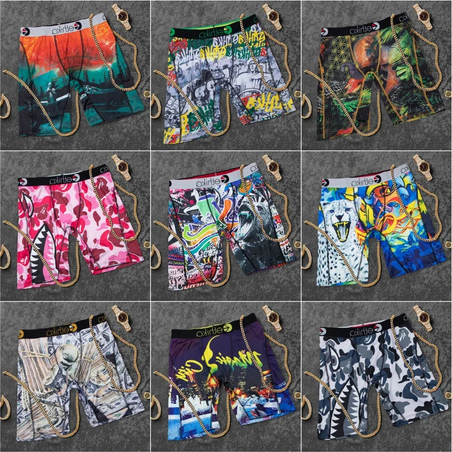 ETHIKA Men Underwear Boxershorts Fashion Printed Panties Lingerie Plus Size L-3XL Underpants Male Breathable Man Boxers Trunks