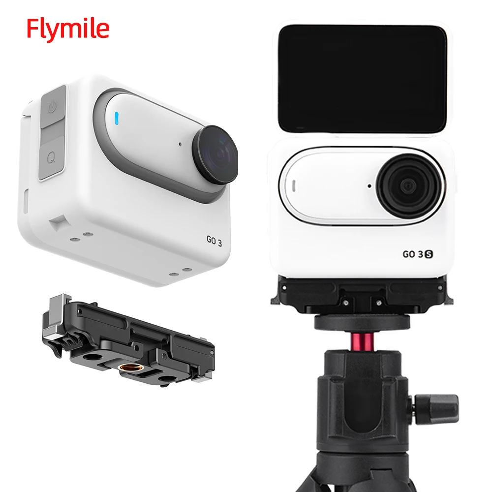 Flymile 어댑터 마그네틱 베이스, Insta360 GO 3/GO 3S 용 확장 브래킷 마운트 1/4 스레드 삼각대 어댑터 마운트 플레이트 액세서리