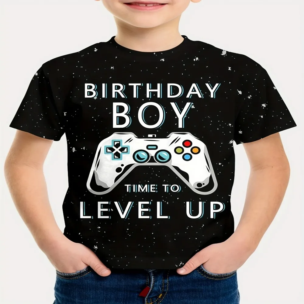 New Casual Breathable Short Sleeved Round Neck Clothing Game Gamepad Pattern 3D Printed High Quality Parent-child T-shirt