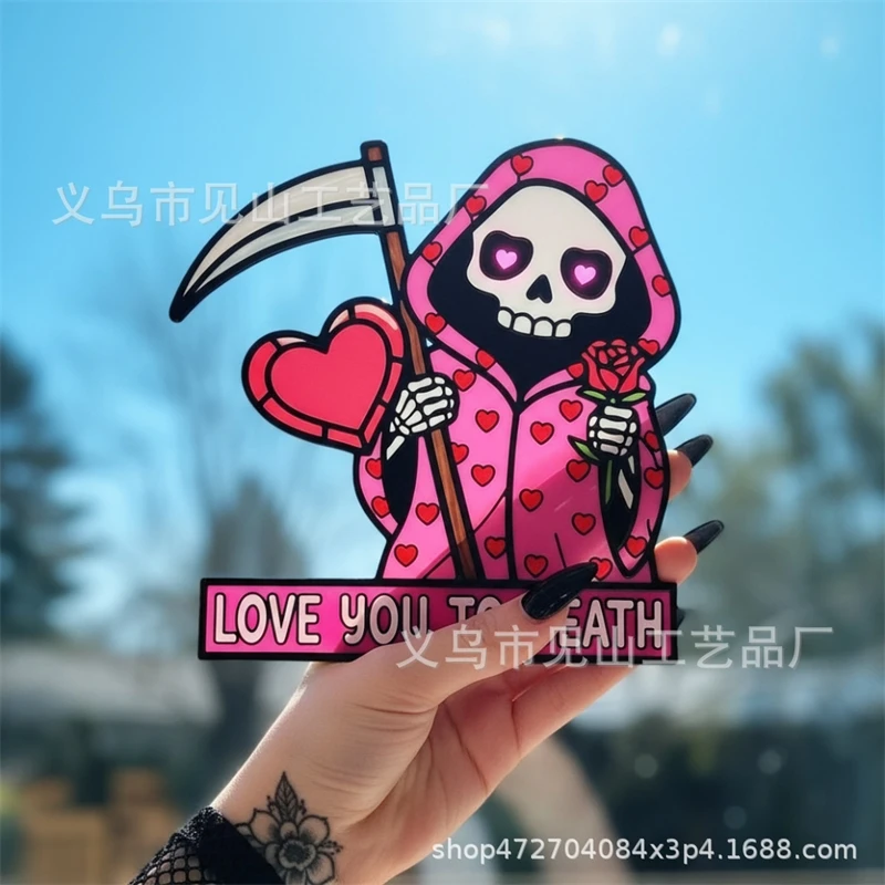 Love You To Death Grim Reaper Statue Romantic Gothic Valentine Decoration For Couples Home Table Centerpiece Spooky Gift For Her