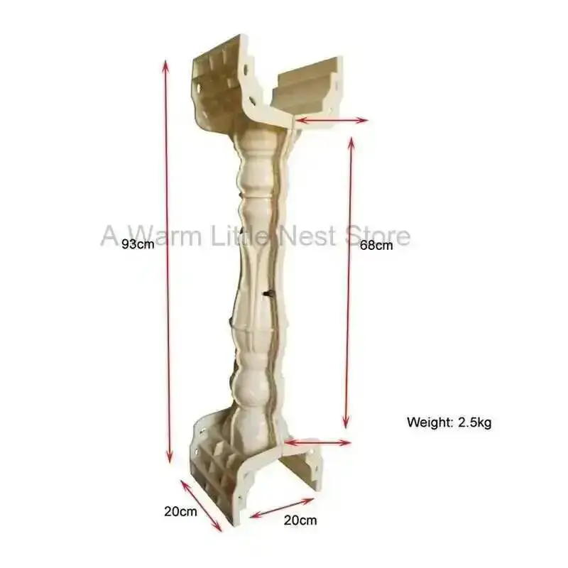 European Style ABS Roman Column Mold Villa Balcony Garden Fence Mold Cast-in-place Cement Outdoor Guardrail Vase Column Molds