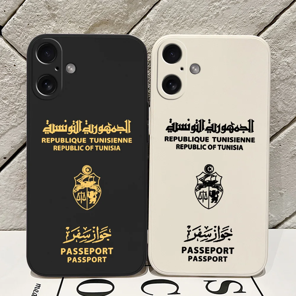 Tunisia Passport Phone Case for iPhone 16 15 14 13 12 11 Pro Max Mini X XR XSMax 8 7 6 6S Plus Soft Silicone Back Cover