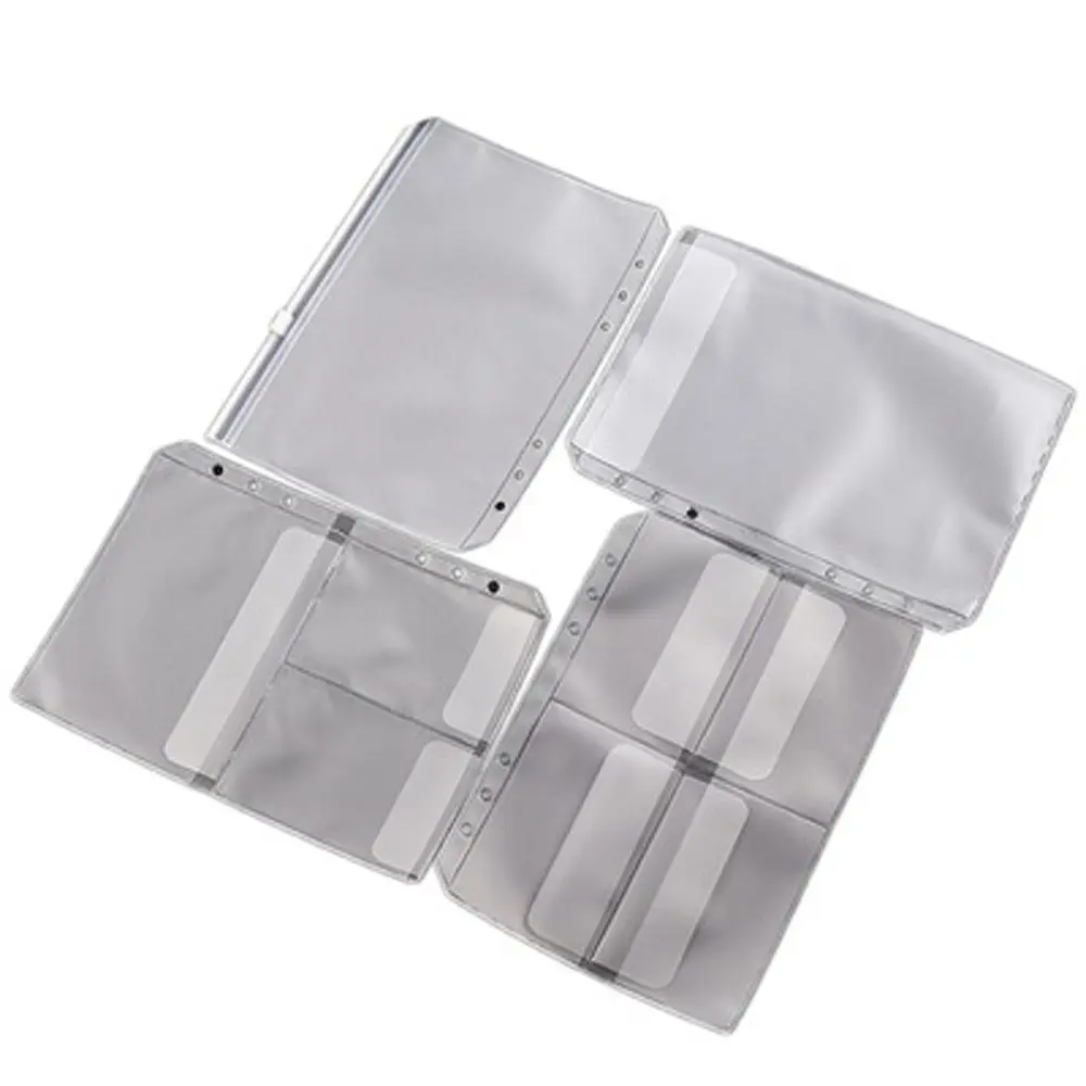 

A5 A6 Size 6 Holes Binder Zipper Folders Loose Ticket Card Organizer Leaf Bags