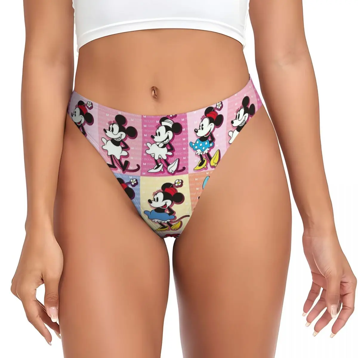 

Custom Womens Mickey Mouse Minnie G-string Thong Breathable Panties Underwear